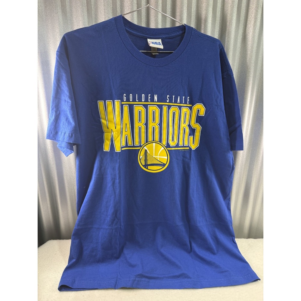 Mens NBA Apparel Golden State Warriors Blue Yellow Short Sleeve Tee T-Shirt XL